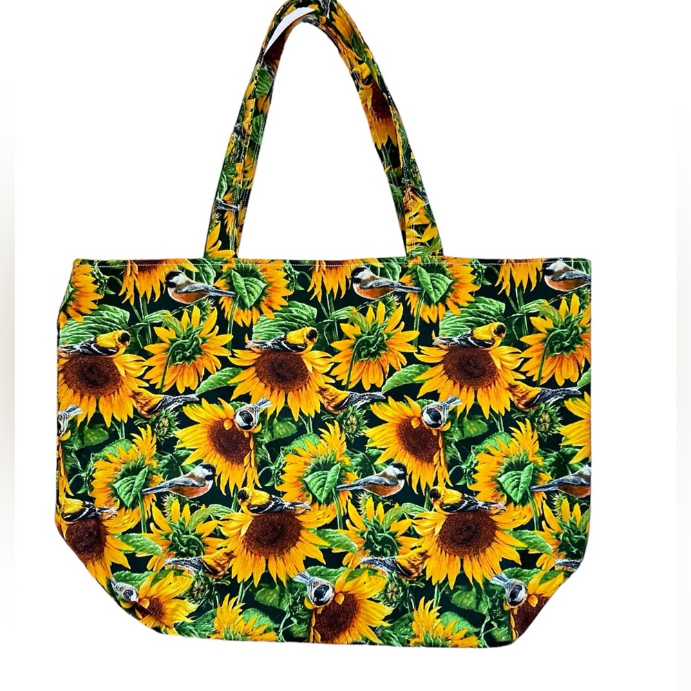Handmade Tote Bag Colorful Sunflower Fabric All Purpose Carry Shoulder Purse - Picture 5 of 5